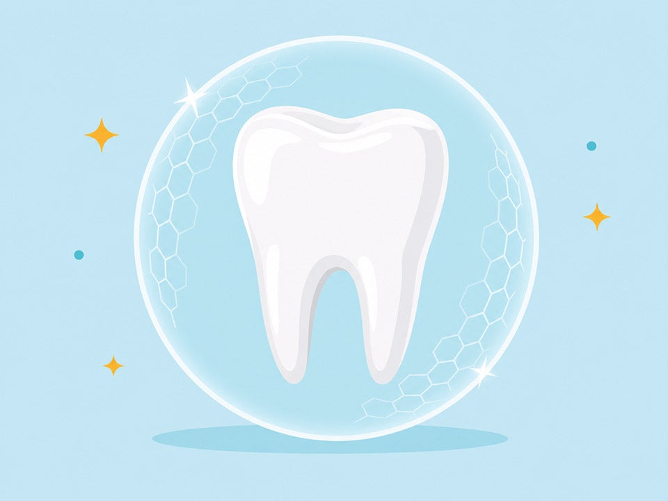Tooth in glistening sphere