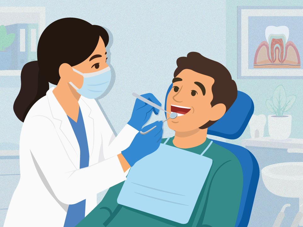 dentist working on patient's teeth