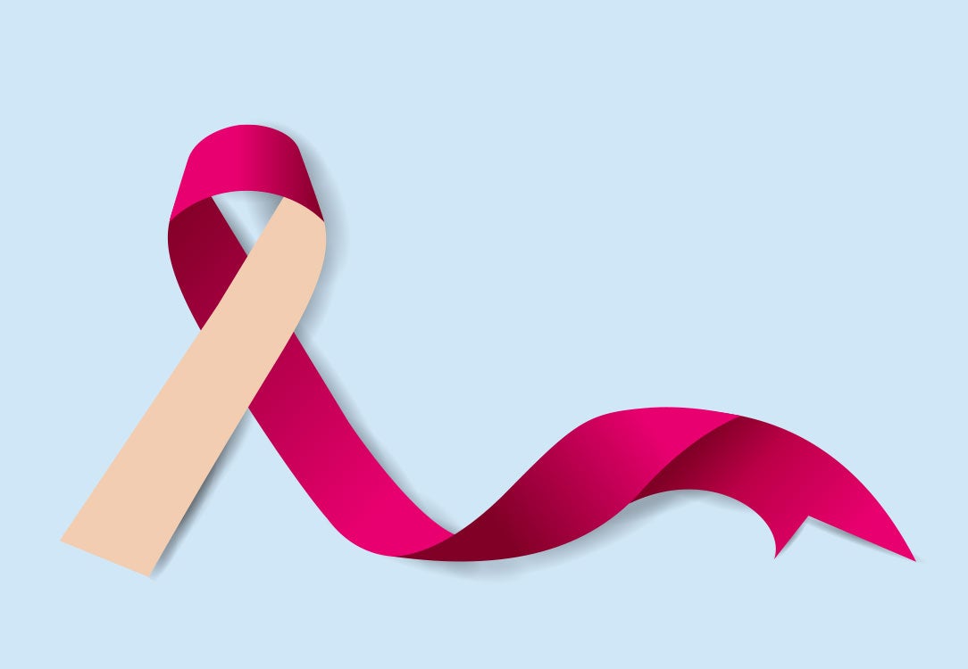 Untied pink oral cancer ribbon