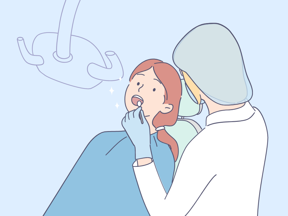 Doctor swabbing patient's mouth