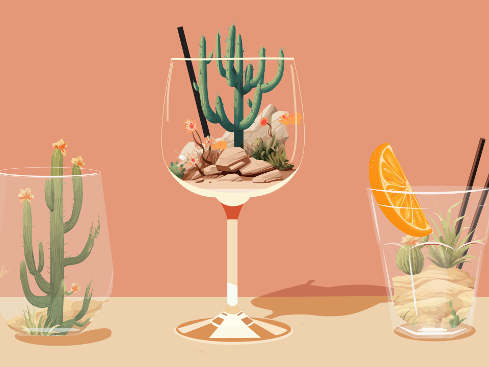 Small deserts in alcohol glasses